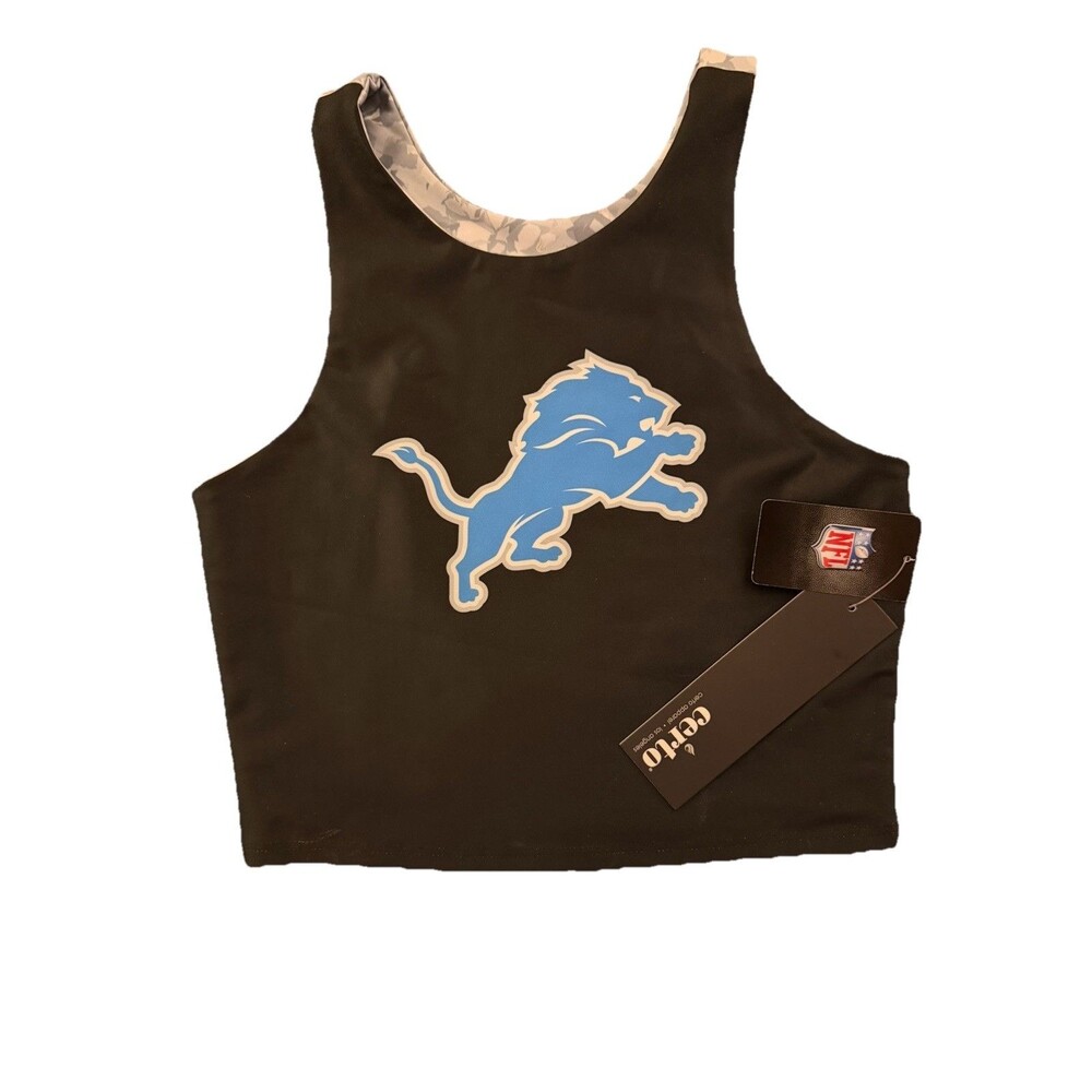 Detroit Lions Women’s Crosstown Tank Top, Black, Certo Apparel, Licensed, XS NWT